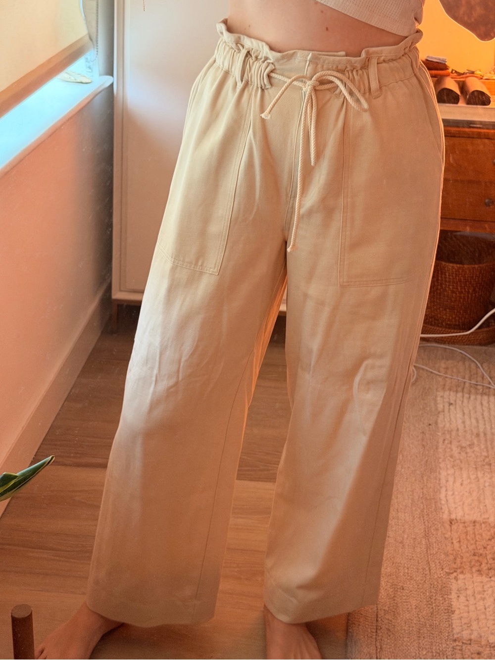 Rails Cream Wide-Leg High Waist Pants